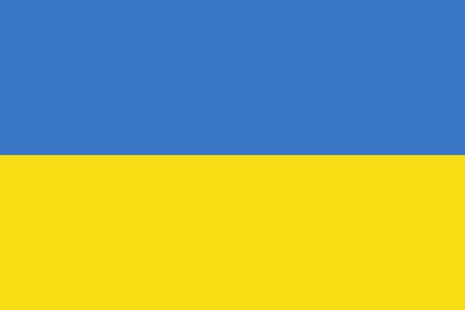 Flagge der Ukraine in blau und gelb